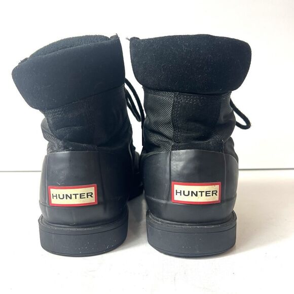 Hunter Boots Black Combat Military Lace Up Boot 6.5" Mens Sz 11 Synthetic/Rubber - Picture 8 of 12